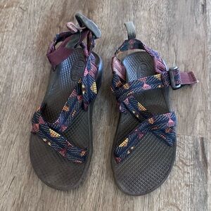 Chaco Burgundy and Navy Strappy Sandals